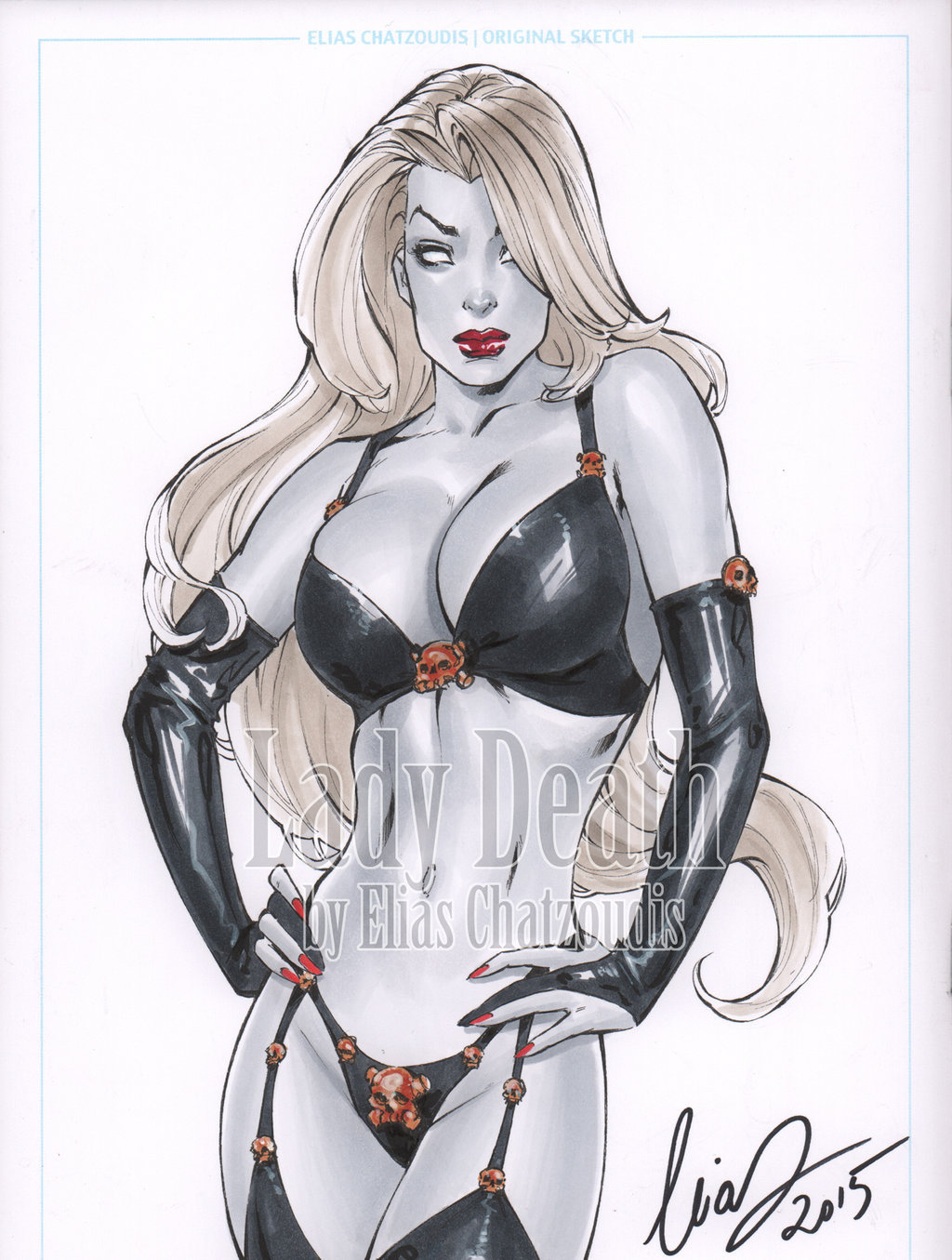 comicbookwomen:            Lady Death Sketch by Elias-Chatzoudis   