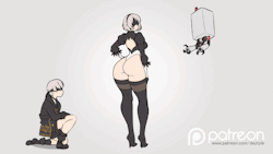 bard-bot:  deztyle:  2Beautiful   This is my first attempt of an animation, hope you like it guys!At least 9S is enjoying the view (^‿^)Consider to support me on PATREON  So cute