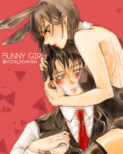 april-yoon:  Seems like 8.2 had been bunny girl’s day on Japan so I drew Mikasa