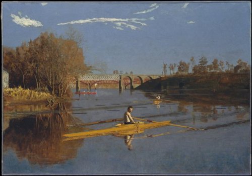 youngmaleart: Thomas Eakins “The Champion Single Sculls (Max Schmitt in a Single Scull)”  1871 