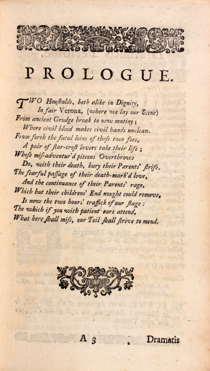 michaelmoonsbookshop: Prologue Romeo and Juliet  from the Works of William Shakespeare 1752