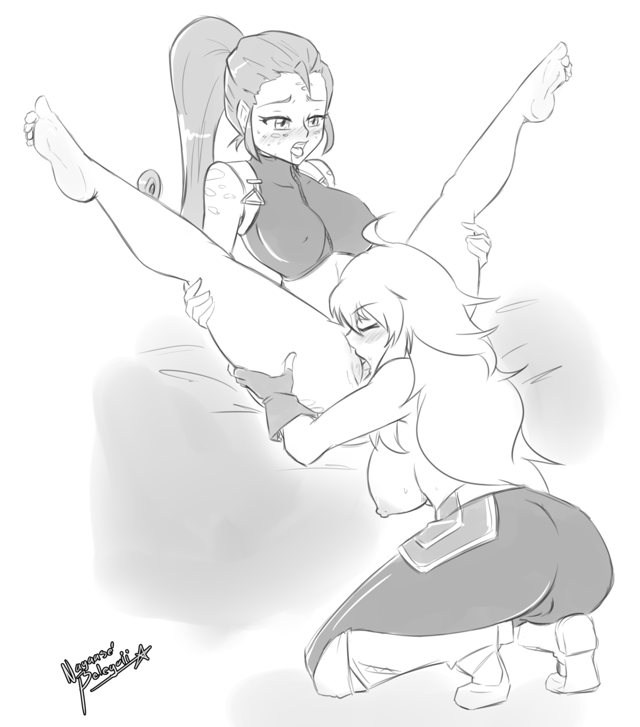 zapotecdarkstar:Sketch Commission featuring Ilia Amitola and Yang Xiao Long best