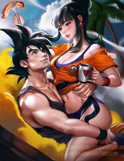 cyberclays:  Gokuchichi - Dragon Ball Z fan art by sakimichan More selected art by sakimichan on my tumblr [here] More Dragon Ball Z fan art by sakimichan on my tumblr [here] 