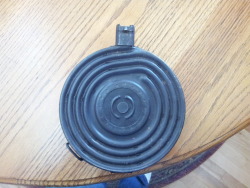cerebralzero:  mrfish1991:  Ok gunblr I need your help.  Found this AK pattern drum mag in our back hall closet at home.  I would like some information on country of origin and how much is it worth.  It does not have any markings that I found and has
