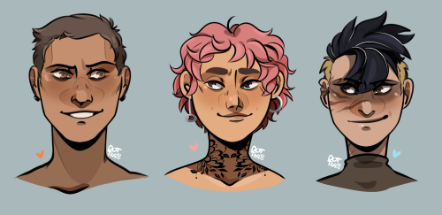 Practicing some facial diversity yesterday  with my friend’s OCs and mine! (Mine is the pretty boy i