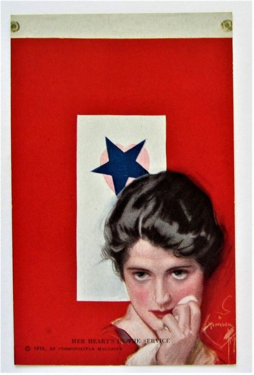 kittyinva:Kittyinva: 1918 illustration by Harrison Fisher, “Her Heart’s in the Serv