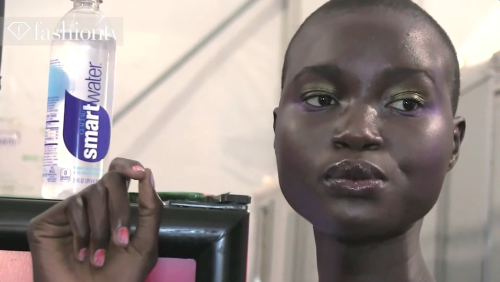 devon-aoki:sadesmoothoperator:ataui deng backstage at mara hoffman s/s 2014she’s aware