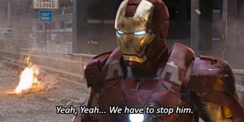 director-stark - Tony seeing Loki during the battle of new york.