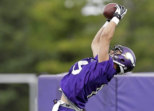 DETROIT LAKES NATIVE ADAM THIELEN IS MAKING A STRONG IMPRESSION ON THE COACHES.