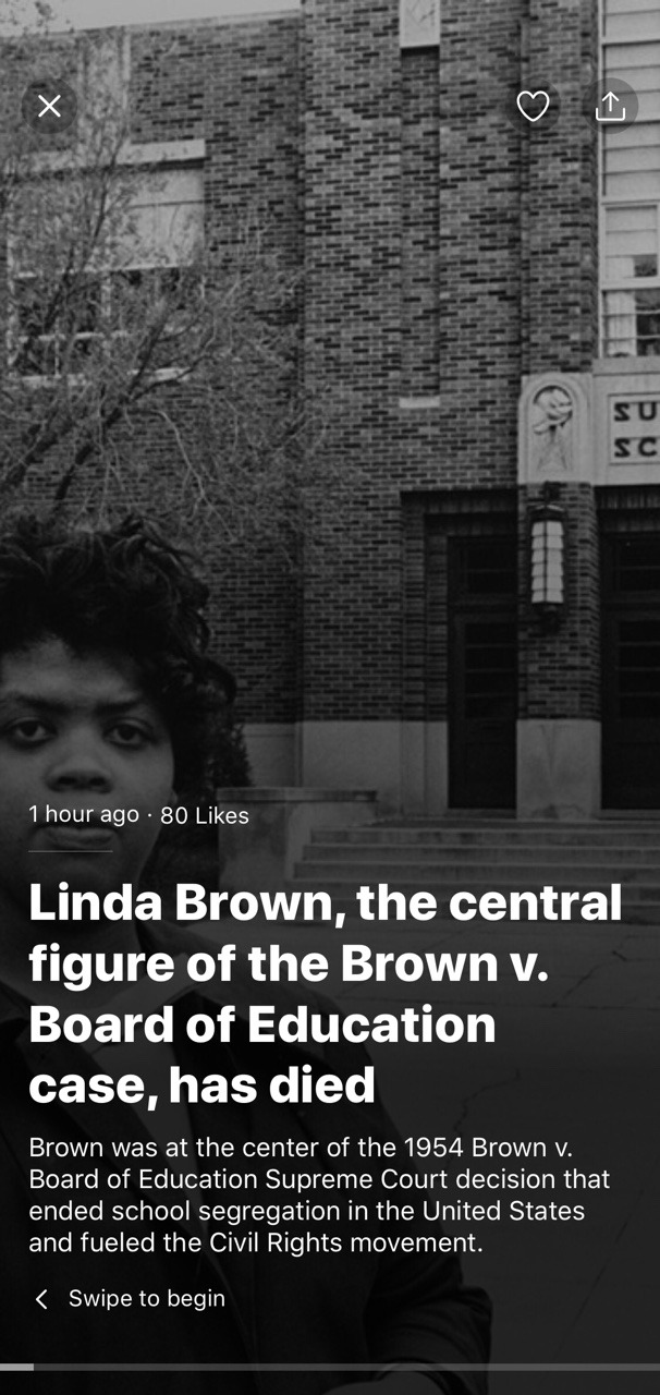 odinsblog:Rest In Peace, Linda Brown. Thank you for your courage in the fight to