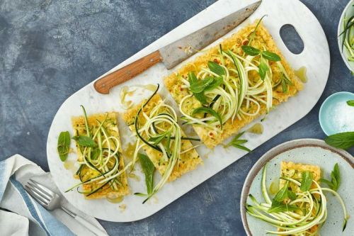 Zucchini, lemon and rice tart