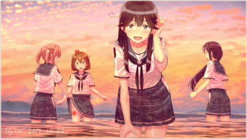 ku-so-gakobo:    艦これ百景 其の漆 「きっと私は恋をしたのだ…」潮「ちょっとはしゃぎ過ぎて濡れちゃいました」Twitter　https://twitter.com/key_kun_/status/782547529271357440pixiv　http://www.pixiv.net/member_illust.php?mode=medium&illust_id=59274786ニコニコ　http://seiga.nicovideo.jp/seiga/im6149174