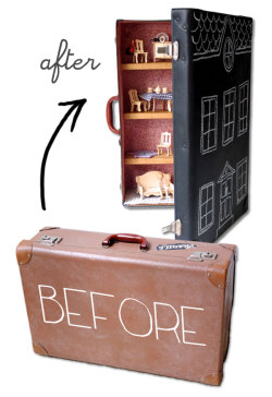 Truebluemeandyou:  Rainbowsandunicornscrafts:  Diy Recycled Suitcase To Dollhouse