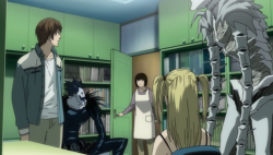 parsext:  napoleonbonerhard:  shingekinoswaggie:  bioterrorist:  i want someone who hasnt seen death note to analyze this screen shot and tell me what they think the show is about  a boy is in a band and he has his bandmates over. two of them are trying