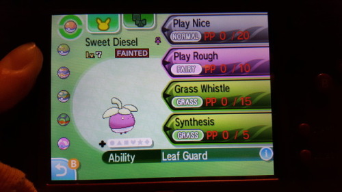 So I just started a new run of Moon and bred myself a grass team with some fun egg moves. This baby 