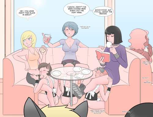 “Futa friends try out a new cat cafe, adult photos