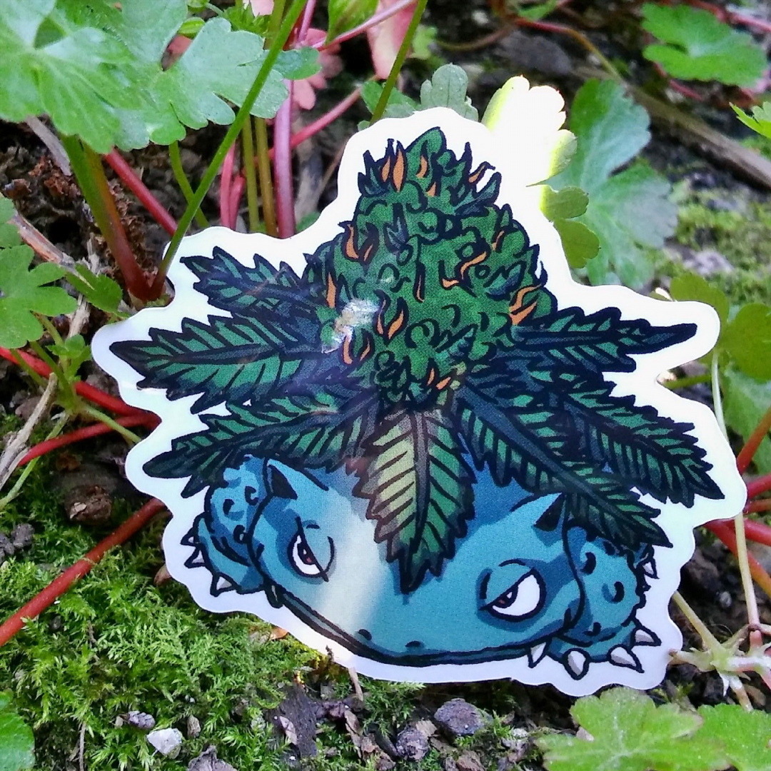 Bowl-basaur Collectible Trading Card - Pokémon Fan Art, 420 Stoner Art –  peachykauai