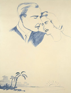 igormaglica:  Sigmar Polke (1941-2010), Liebespaar / Lovers, 1967.varnish; ballpen on canvas, double-sided painted, 170 x 130 cm