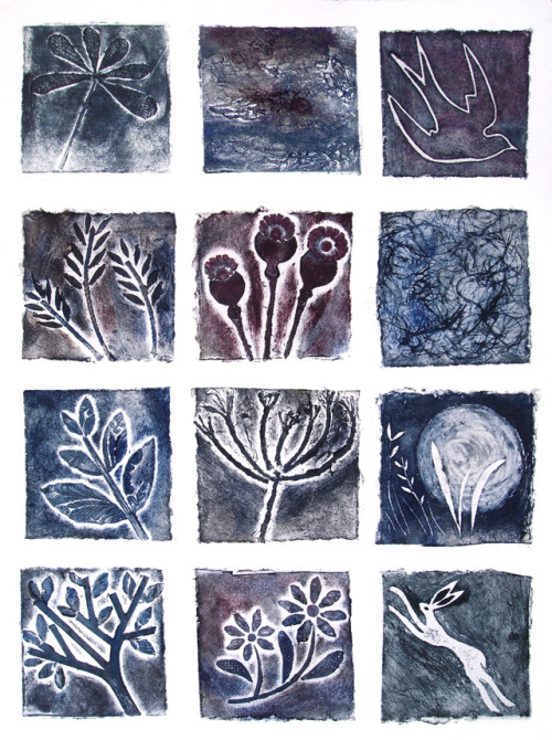 Collagraph tiles by Gordy Wright