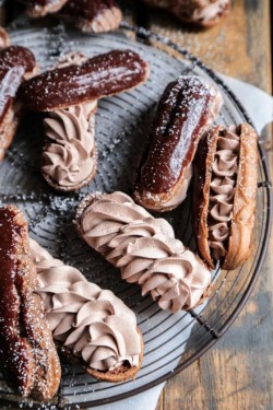 sweetoothgirl:    Triple Chocolate Eclairs