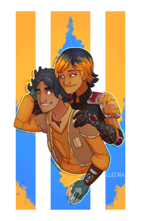 lledra-fanstuffs: 46th Image of the year is a re-draw of an old picture of Sabine and Ezra! Also, it