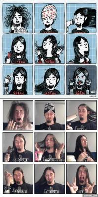 asstronomist:  metalhead-problems:  he’s real and he’s beautiful   theepicnatato  My life with longer, metal af hair.