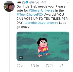 crewniverse-tweets:  Go vote for Steven Universe