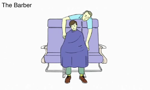 tastefullyoffensive:  Airplane Sleep Positions by Demetri Martin 