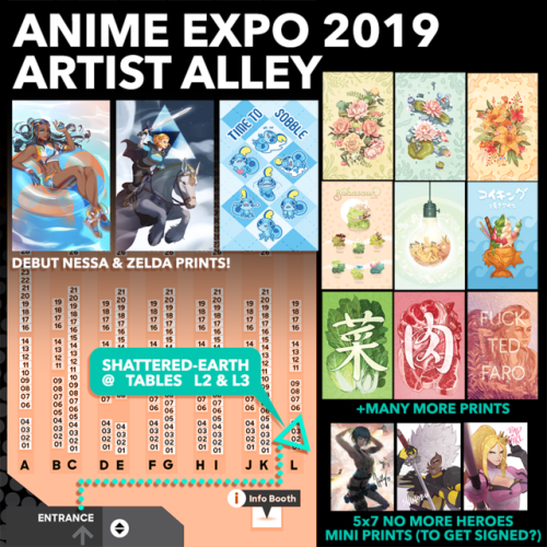 gonna be at Anime expo artist alley at table L2/L3  if anyone is going :) Lots of new stuf