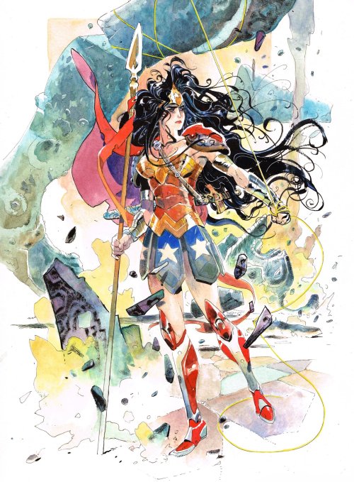 curtvilescomic:Wonder Woman by Matias Bergaraink and watercolor