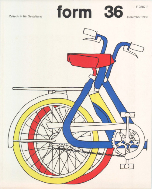 Karl Oskar Blase, bicycle cover of the german design magazine form, 1966. Source