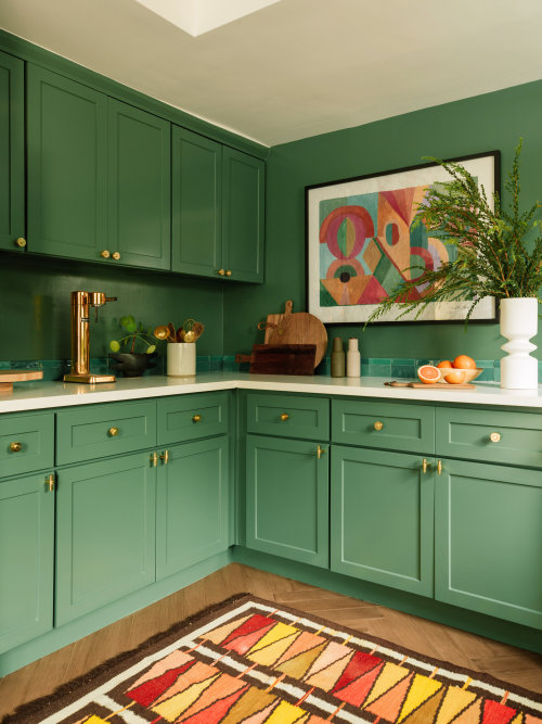 A Green KitchenFrom the Web sites Apartment Therapy, Better Homes and Gardens, and Old Brand New Des