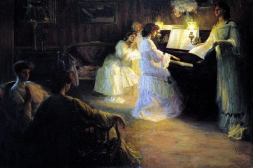 Young girls at the piano (1906). Gabriel Deluc (French, 1883-1916). Oil on canvas. Musée Bonnat-Hell