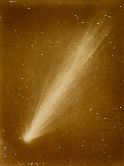 desimonewayland:Two gelatin silver prints of images taken of the Morehouse comet in 1908 at the Roya