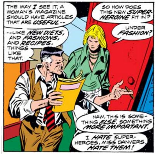 Carol Danvers (Ms. Marvel / Captain Marvel) knows how to deal with J. Jonah Jameson.Source