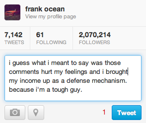frankocean:  the things i almost say on twitter. lol