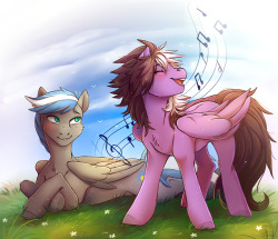 kiyu-123:  I sing for you ~  Cloudzapper8 and StormBlaze-Pegasus  