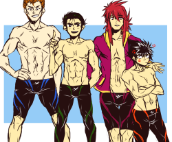 kazimakuwabara:  kiirijo:  mokuba:  whispers i did the thing  SCREAMING FOREVER!!!!!!!!!!!!! I LOVE YOU SOM UCH  a series where rippling abs and swim styles wipes out deadly demons who want to take over our pools 