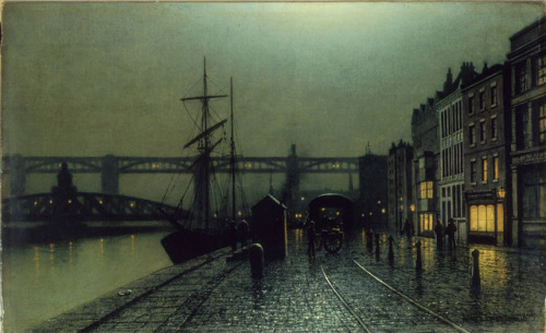 The Quayside, Newcastle upon Tyne, Arthur Edmund Grimshaw, 1895