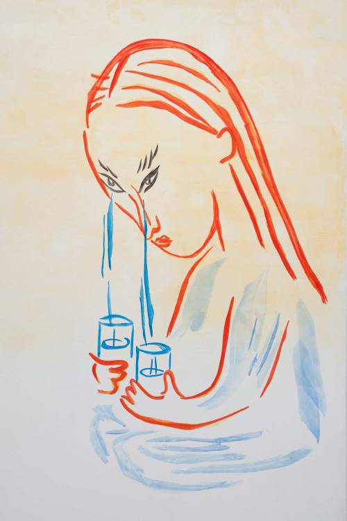 theories-of:Camille Henrot, A long Face, fresco, 2016