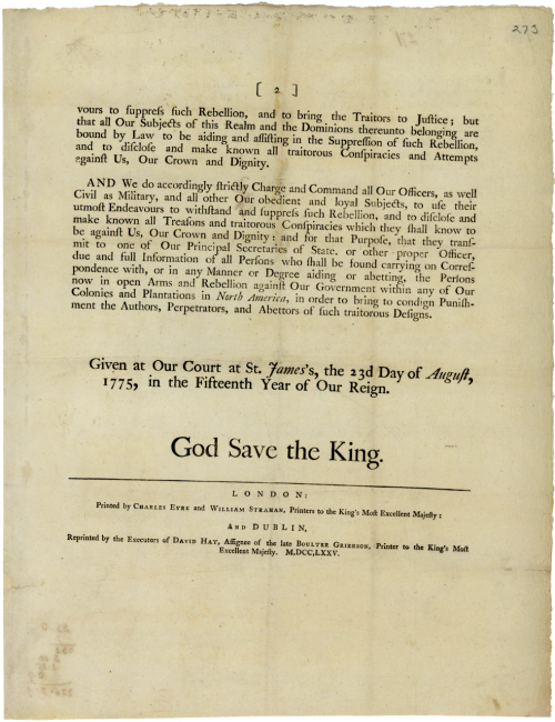 todaysdocument - “BY THE KING, A PROCLAMATION, For Suppressing...