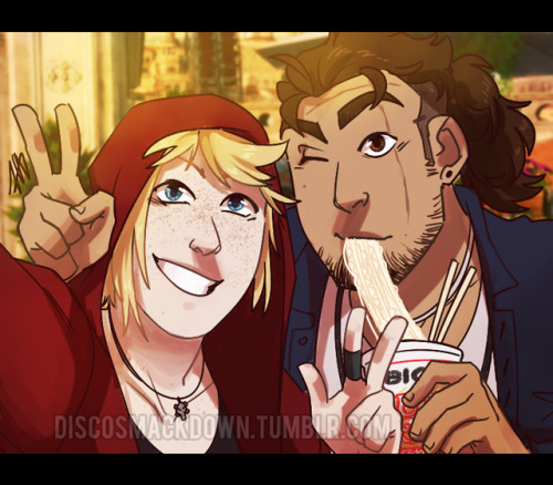 discosmackdown: please let Prompto take selfies with Gladio and Ignis
