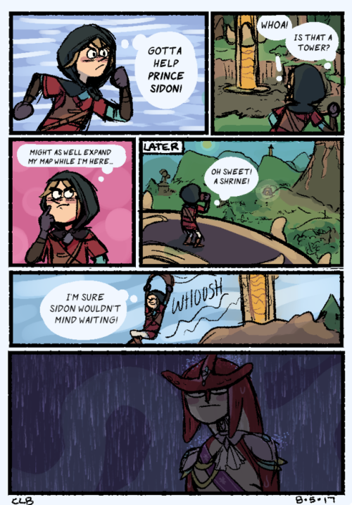 cakecountryart:  I tried to squeeze my entire Breath of the Wild experience in one comic. Here it is.