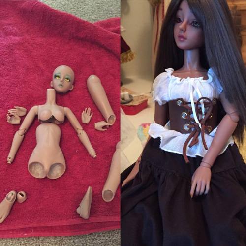 My secondhand Withdoll Kiara before and after I worked on her. I love how she has turned out and she