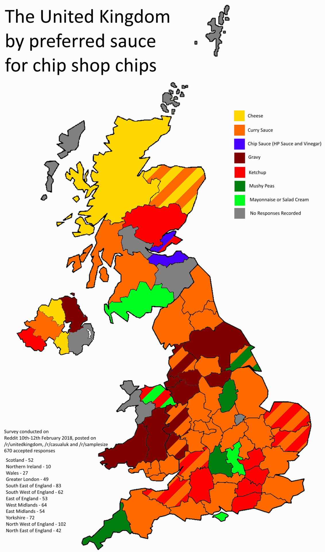 mapsontheweb:  The United Kingdom by most popular sauce/topping/condiment for chip