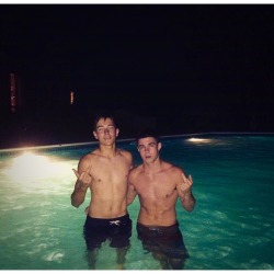 michaele7:  Roommate bonding night swimming 