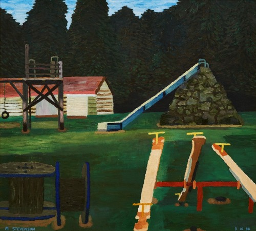 Childrens Playground   -    Michael Stevenson , 1988New Zealander , b.1964-Oil on board,76 x 84 cm