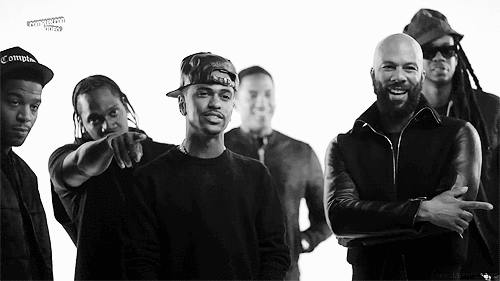 yeezuswalks-withme:  Kid Cudi, Pusha T, Big Sean, Q Tip, Common &amp; 2 Chainz. We
