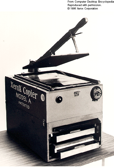 An early model of the Xerox photocopier, 1949