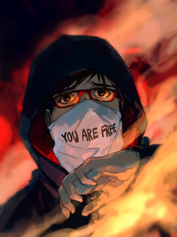 yuumei-art:  I recently watched the documentary “Winter on Fire” about the 2013 Ukrainian  revolution and the footage reminded me of the intro of Fisheye Placebo. I’m reminded of why I started the story, and my own experience as a student protester